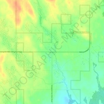Mapa topográfico Van Meer, altitud, relieve