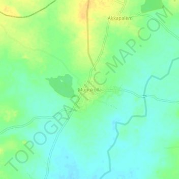 Mapa topográfico Munukulla, altitud, relieve