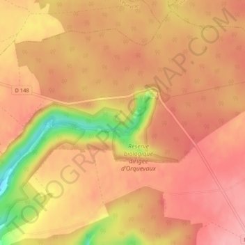 Mapa topográfico Le Cul du Cerf, altitud, relieve