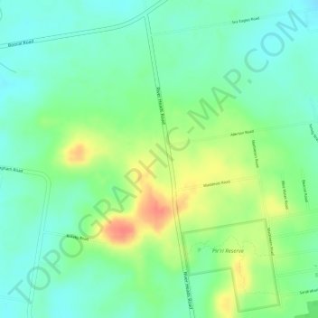 Mapa topográfico Booral, altitud, relieve