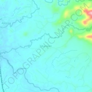 Mapa topográfico Sibariwan, altitud, relieve