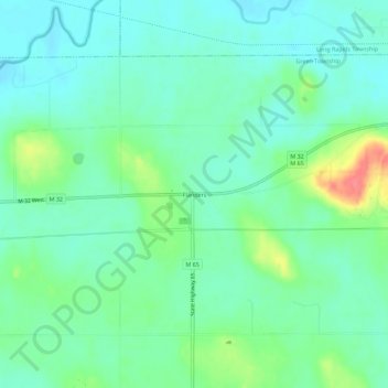 Mapa topográfico Flanders, altitud, relieve