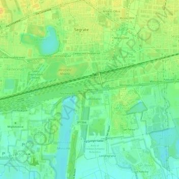 Mapa topográfico Tregarezzo, altitud, relieve