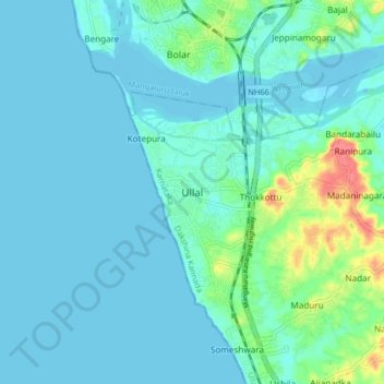 Mapa topográfico Ullal, altitud, relieve