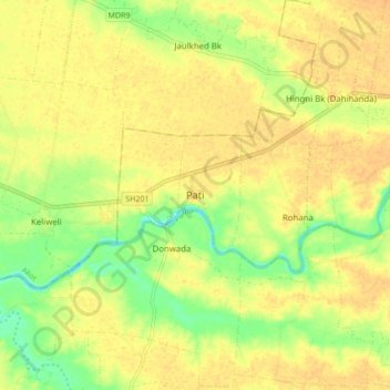 Mapa topográfico Pati, altitud, relieve
