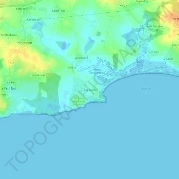Mapa topográfico Beg Lann, altitud, relieve
