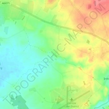 Mapa topográfico Laversdale, altitud, relieve