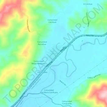 Mapa topográfico La Paz, altitud, relieve
