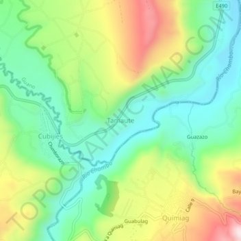 Mapa topográfico Tamaute, altitud, relieve