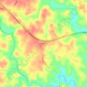 Mapa topográfico Nettleridge, altitud, relieve