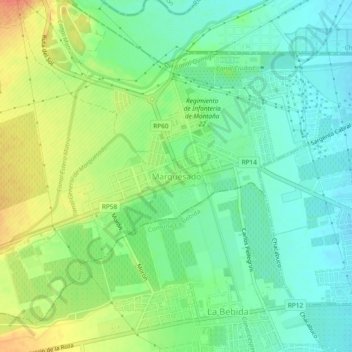 Mapa topográfico Marquesado, altitud, relieve