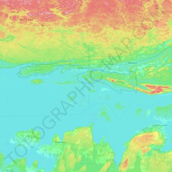 Mapa topográfico Crooks Island, altitud, relieve