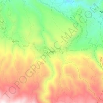 Mapa topográfico Zoniana, altitud, relieve