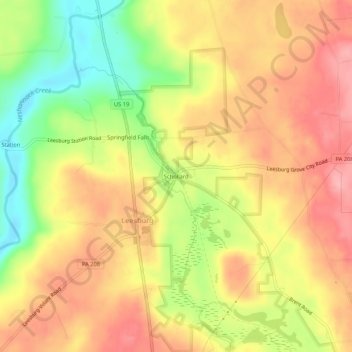 Mapa topográfico Schollard, altitud, relieve