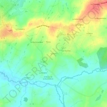 Mapa topográfico La Parie, altitud, relieve