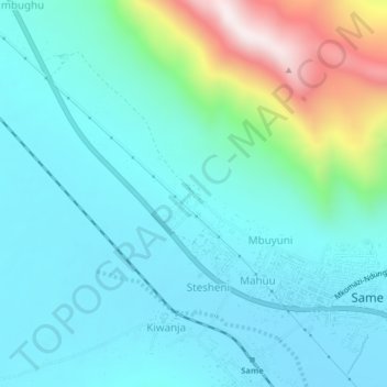 Mapa topográfico Sabasaba, altitud, relieve