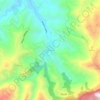 Mapa topográfico Meskla, altitud, relieve