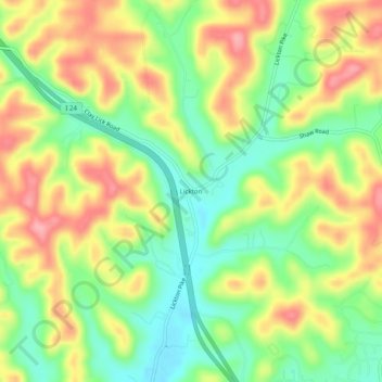 Mapa topográfico Lickton, altitud, relieve