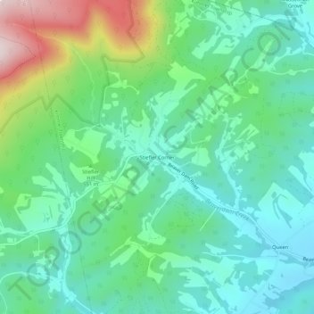 Mapa topográfico Stiefler Corner, altitud, relieve