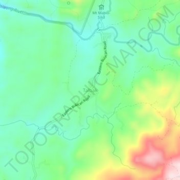 Mapa topográfico Talbak, altitud, relieve
