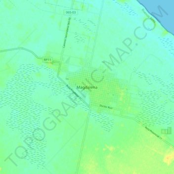 Mapa topográfico Magdalena, altitud, relieve