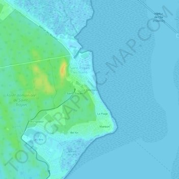 Mapa topográfico Le Coureau, altitud, relieve