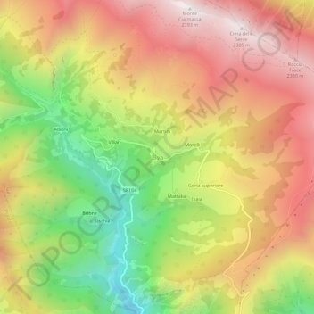 Mapa topográfico Elva, altitud, relieve