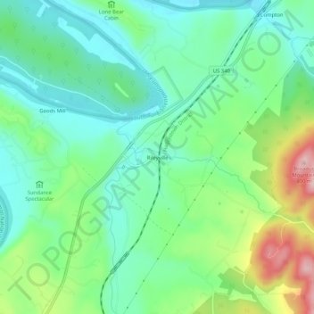 Mapa topográfico Rileyville, altitud, relieve