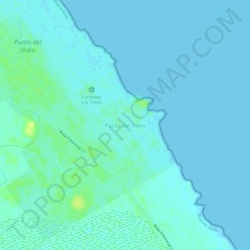 Mapa topográfico Punta del Indio, altitud, relieve
