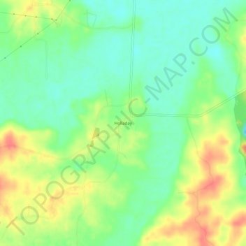 Mapa topográfico Holladay, altitud, relieve