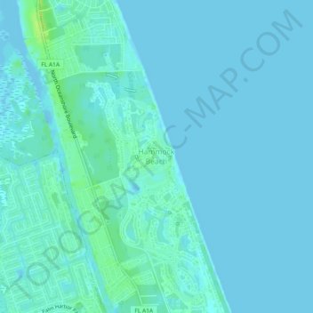 Mapa topográfico Hammock Beach, altitud, relieve