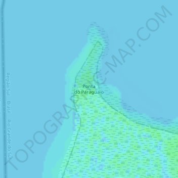 Mapa topográfico Ponta do Paraguaio, altitud, relieve