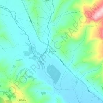 Mapa topográfico Centeno, altitud, relieve