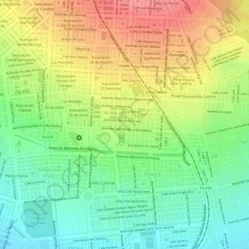 Mapa topográfico 38, altitud, relieve