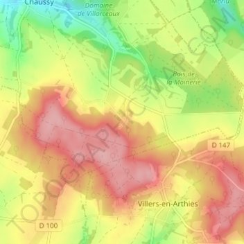 Mapa topográfico Haute Souris, altitud, relieve