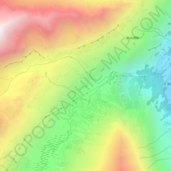 Mapa topográfico Turin, altitud, relieve