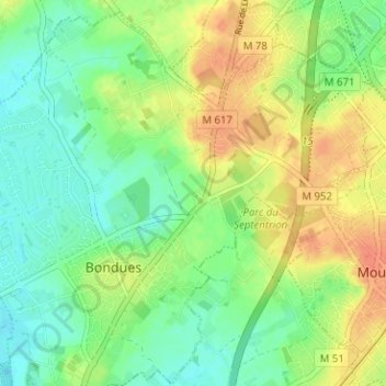 Mapa topográfico Le Jambon, altitud, relieve