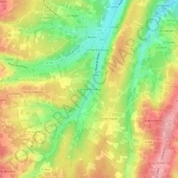 Mapa topográfico Le Grand Passeloup, altitud, relieve