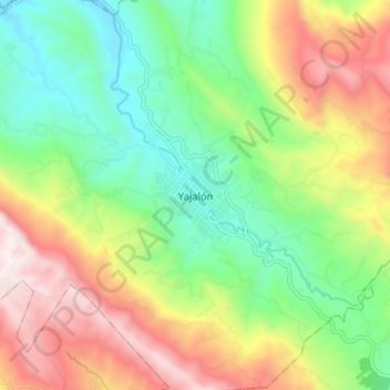 Mapa topográfico Yajalón, altitud, relieve