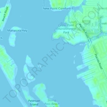 Mapa topográfico Lemon Bay, altitud, relieve
