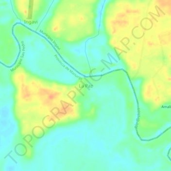 Mapa topográfico La Paz, altitud, relieve