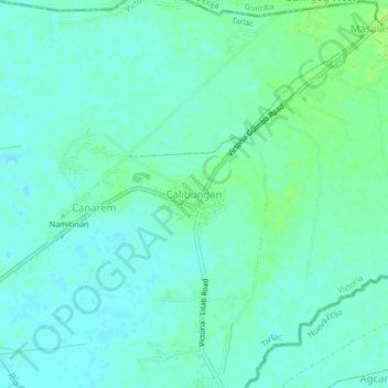 Mapa topográfico Calibungan, altitud, relieve