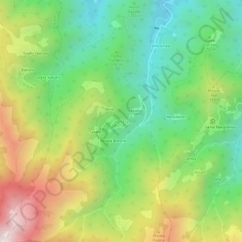 Mapa topográfico Paglieres, altitud, relieve