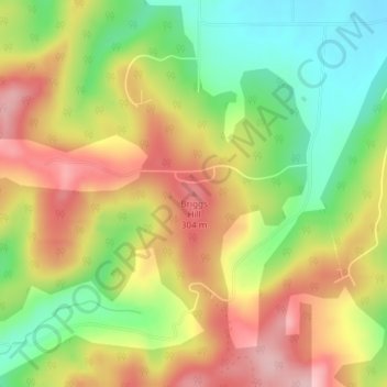 Mapa topográfico Briggs Hill, altitud, relieve