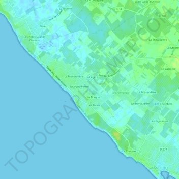 Mapa topográfico La Biroire, altitud, relieve