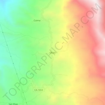 Mapa topográfico Otuto, altitud, relieve