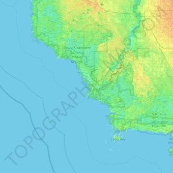 Mapa topográfico Palm Island, altitud, relieve