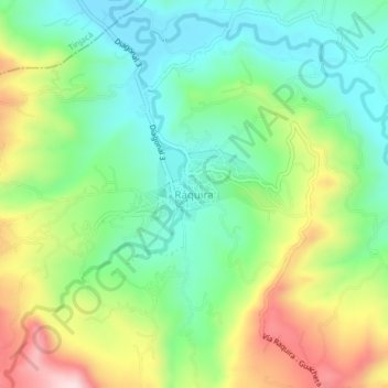 Mapa topográfico Ráquira, altitud, relieve