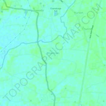 Mapa topográfico Bhakhrain, altitud, relieve