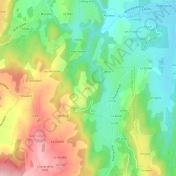 Mapa topográfico Le Pic, altitud, relieve